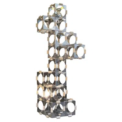 Pre-owned Reggiani Rare Stainless Steel Skyscraper Modular Floor Lamp By , Italy, Ca. 1970s In Transparent