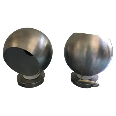 Pre-owned Reggiani Sconces Adjustable Metal Crome 1965 Italy In Black