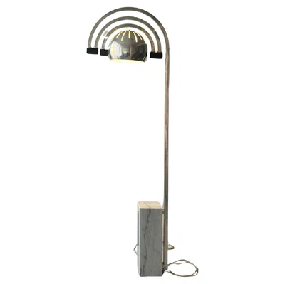 Pre-owned Reggiani Sculptural Space Age Arco Floor Lamp, Chrome Metal, Three Arches Extendable In Transparent