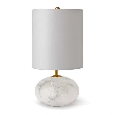 Regina Andrew Alabaster Mini Orb Lamp In White,gray
