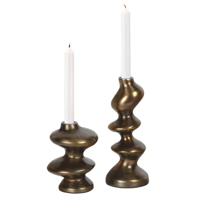 Regina Andrew Blobby Candle Holder Set (brass)