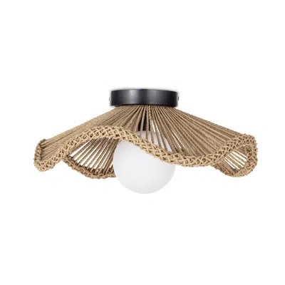 Regina Andrew Cafe Flush Mount In Natural,black