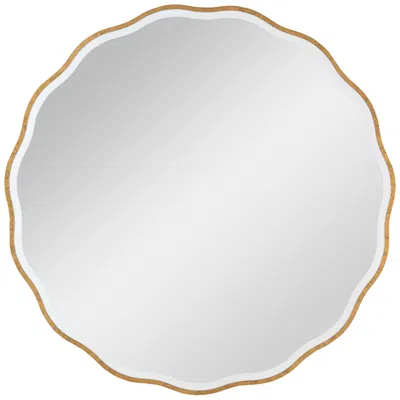 Regina Andrew Candice Gold Leaf 42" Round Oversized Wall Mirror