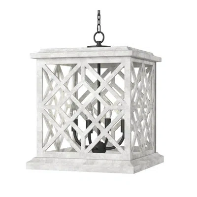 Regina Andrew Chatham Wood Lantern In White
