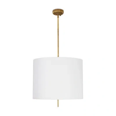 Regina Andrew Clove Pendant Small (natural Linen Shade) In Antique Gold Leaf