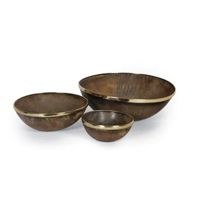 Regina Andrew Cora Horn Bowl Set In Brown