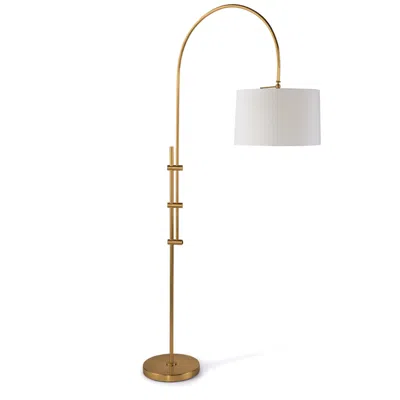 Regina Andrew Eclipse 84" High Modern Natural Brass Arc Floor Lamp
