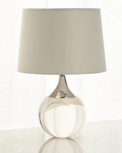 Regina Andrew Fluted Crystal Ball Lamp In Silver