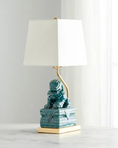 Regina Andrew Foo Dog Ceramic Table Lamp In Blue