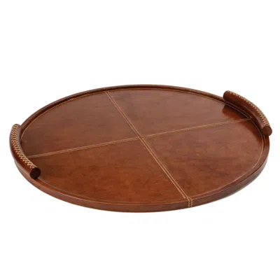 Regina Andrew Forte Leather Tray Round Large (tan)