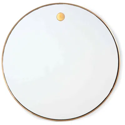 Regina Andrew Hanging Circular Polished Brass Metal 36" Round Wall Mirror