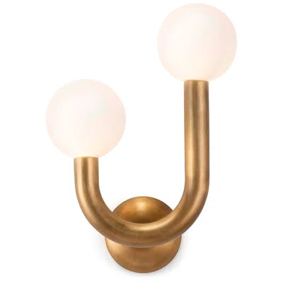 Regina Andrew Happy 16 1/4" High Natural Brass 2-light Led Wall Sconce
