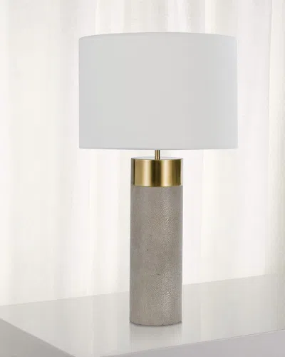 Regina Andrew Harlow Shagreen Cylinder Table Lamp In Grey