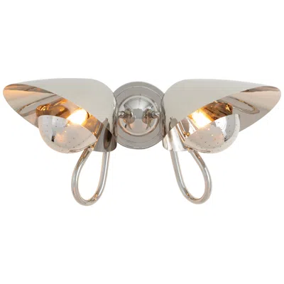 Regina Andrew Keaton Sconce Double (polished Nickel) In Gold