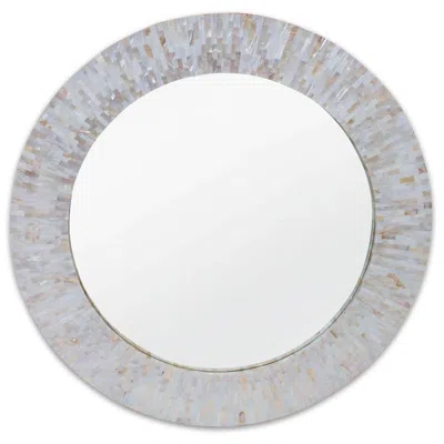 Regina Andrew La Modern Chantal Mother Of Pearl 36" Round Wall Mirror