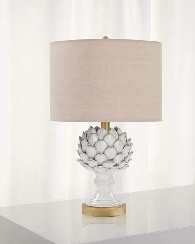 Regina Andrew Leafy Artichoke Ceramic Table Lamp In White