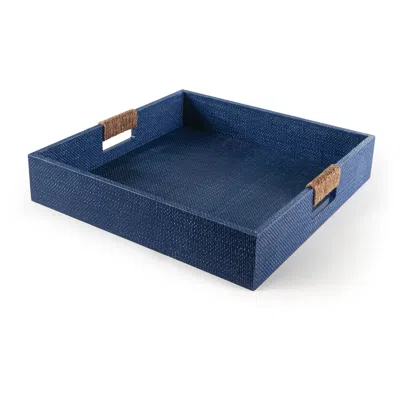 Regina Andrew Logia Square Tray Large (indigo) 3.5 Height In Blue