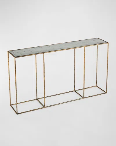 Regina Andrew Mirage Console Table In Distressed Painted Gold