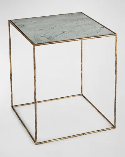 Regina Andrew Mirage Square Side Table In Distressed Painted Gold