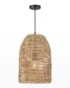 Regina Andrew Monica Bamboo Basket Pendant Light In Black