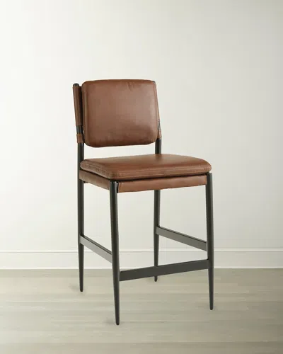 Regina Andrew Nash Leather 25.5" Counter Stool In Brown