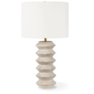 Regina Andrew Nova 25" Modern Coastal White Wood Table Lamp