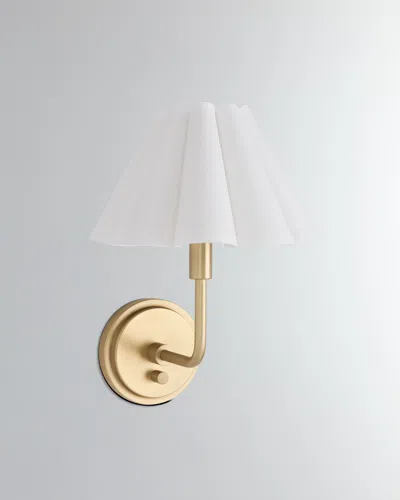 Regina Andrew Polly 14" Wall Sconce In Natural Brass/white