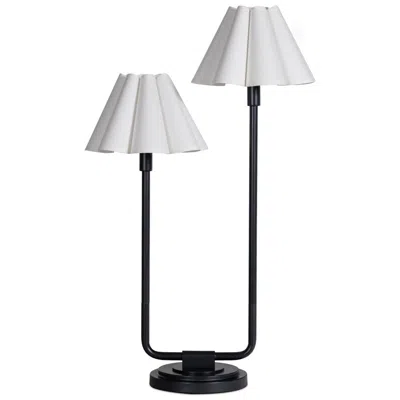 Regina Andrew Polly Double Arm Table Lamp (blackened Brass With White Shade)