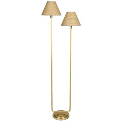 Regina Andrew Polly Floor Lamp (natural Brass With Rattan Shade)