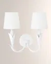 Regina Andrew River Reed Double Sconce In White
