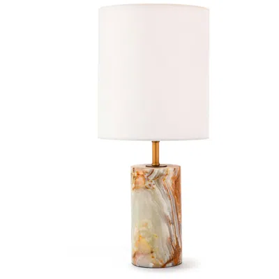 Regina Andrew Shalom Jade And Brass Cylinder 18 1/2"h Accent Table Lamp