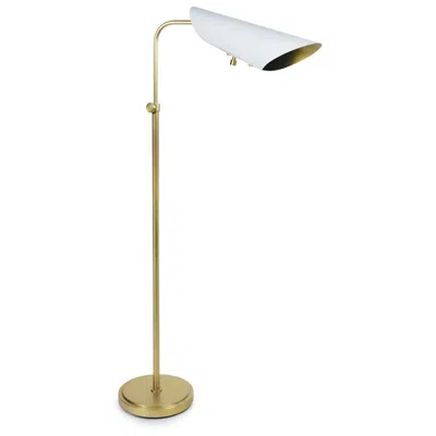 Regina Andrew Vest Floor Lamp (white And Natural Brass)