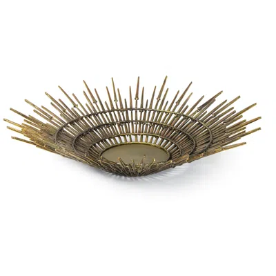 Regina Andrew Zone 24" Antique Gold Modern Sunburst Decorative Bowl