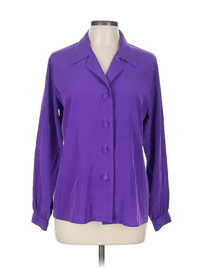 Pre-owned Regina Long Sleeve Blouse In Purple