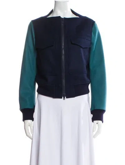 Pre-owned Regulation Yohji Yamamoto 2014 Wool Bomber Jacket In Blue