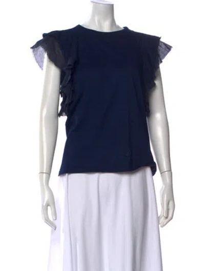 Pre-owned Regulation Yohji Yamamoto Crew Neck Short Sleeve Top In Blue