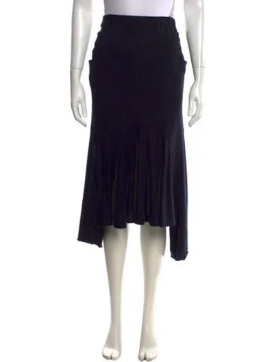 Pre-owned Regulation Yohji Yamamoto Pleated Accents Midi Length Skirt In Black