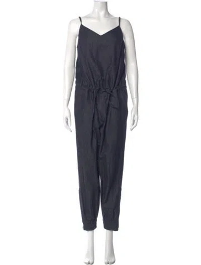 Pre-owned Regulation Yohji Yamamoto Vintage Square Neckline Jumpsuit In Blue