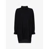 Regulation Yohji Yamamoto Womens Black Double Placket Wool Blouse In Black