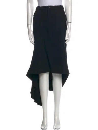 Pre-owned Regulation Yohji Yamamoto Wool Midi Length Skirt In Black