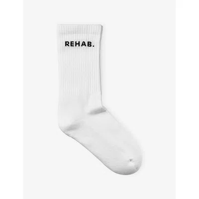 Rehab Womens  Crew Cotton-blend Socks In Metallic