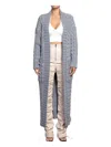 Rehab Long Cable Knit Cardigan Sweater In Grey In Grey