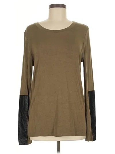 Pre-owned Rehab Long Sleeve Top Brown Crew Neck Tops