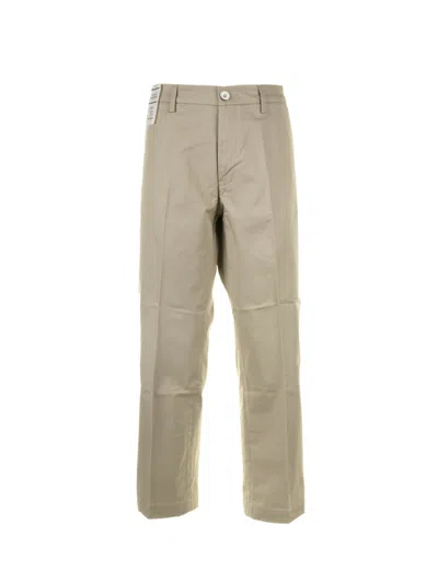 Re-hash Beige High-waisted Chino Trousers In Gray
