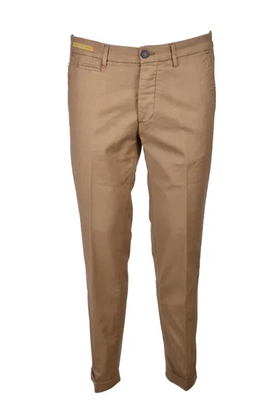 Re-hash Beige Stretch Cotton Pants In Brown