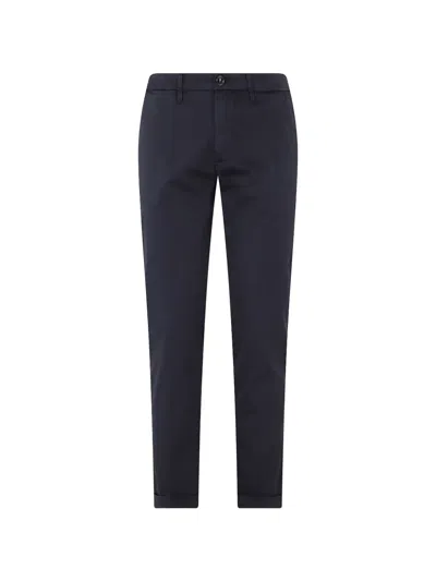 Re-hash Belt-loop Turn-up Trousers In Blue