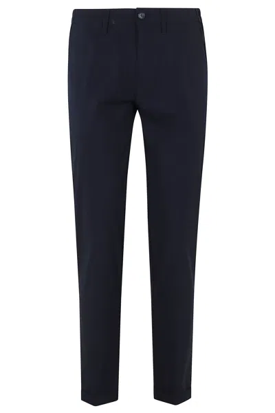 Re-hash Cotton-blend Elastic Waist Stretch Poplin Chino Pants In Blue