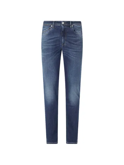 Re-hash Faded-effect Whiskered Jeans In Blue