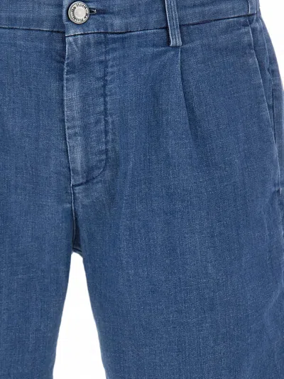 Re-hash Gimmy Pleated Denim Shorts In Blue