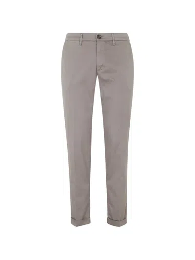 Re-hash Logo-patch Turn-up Trousers In Gray